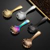 WHIERGGIN Silverware Set, 1/4/6/8 Pieces Shell 304 Stainless Steel Short Handle Spoon Creative Teaspoon Gift Small Round Spoon (Color : Black, Size : 1Pcs) view 3