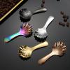 WHIERGGIN Silverware Set, 1/4/6/8 Pieces Shell 304 Stainless Steel Short Handle Spoon Creative Teaspoon Gift Small Round Spoon (Color : Black, Size : 1Pcs) view 4