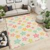 ERAYNA Abstract Lines Pencil Stars Area Rugs, Color Line Sketch Art Indoor Non-Slip Kids Rug, Upholstery Rug with Non-Slip Backing for Kids Boys Girls Bedroom Living Room Dining Room Study 2ftx3ft view 3