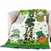 T&H XHome Quilt Twin Size Luxury Quilted Comforter Bedspread-Thin Soft Cozy, St. Patrick's Day Home Gnome with Green Shamrock Reversible Stitched Lightweight Quilt Coverlet for All Season view 1