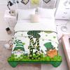 T&H XHome Quilt Twin Size Luxury Quilted Comforter Bedspread-Thin Soft Cozy, St. Patrick's Day Home Gnome with Green Shamrock Reversible Stitched Lightweight Quilt Coverlet for All Season view 4