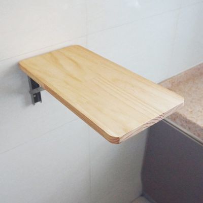Folding Wall Table for Kitchen Living Room, Solid Wood and Stainless Steel Brackets | Wall Mounted Tables Fold-Down Work Table Dining Table Hanging Computer Desk, Modern Design
