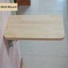 Folding Wall Table for Kitchen Living Room, Solid Wood and Stainless Steel Brackets | Wall Mounted Tables Fold-Down Work Table Dining Table Hanging Computer Desk, Modern Design view 3