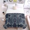 T&H XHome Quilt Twin Size Luxury Quilted Comforter Bedspread-Thin Soft Cozy, Ethnic Retro Abstract Geometric Texture Blue Reversible Stitched Lightweight Quilt Coverlet for All Season view 4