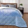 T&H XHome Quilt Full Size Luxury Quilted Comforter Bedspread-Thin Soft Cozy, Abstract Modern Ombre Blue Purple Oil Painting Reversible Stitched Lightweight Quilt Coverlet for All Season view 3