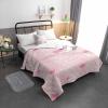 T&H XHome Quilt King Size Luxury Quilted Comforter Bedspread-Thin Soft Cozy, Valentine's Day Pink Rose Gold Love Heart Reversible Stitched Lightweight Quilt Coverlet for All Season view 2