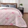 T&H XHome Quilt King Size Luxury Quilted Comforter Bedspread-Thin Soft Cozy, Valentine's Day Pink Rose Gold Love Heart Reversible Stitched Lightweight Quilt Coverlet for All Season view 3