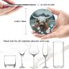 6 Pack Highland Cow Daisy Leather Coaster with Holder- Funny Cute Coasters Waterproof Non-Slip for Drinks Wooden Table Kitchen Dining Coffee Bar Decor, Round view 4