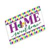 Home Sweet Home Mardi Gras Garland Metal Wreath Sign Wood Signs Home Decor 5x10 Inch view 1