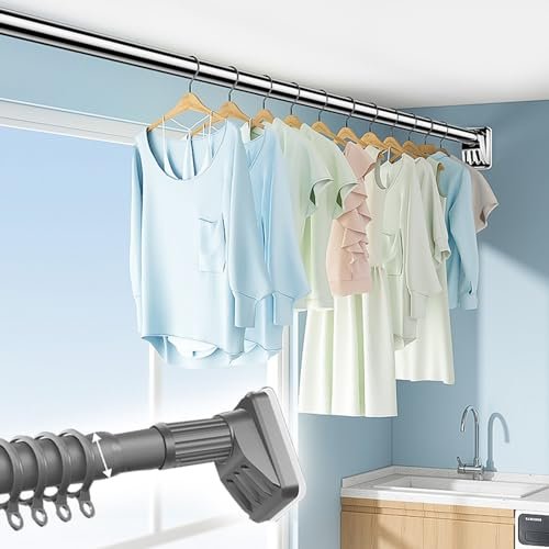 LOTOAK Tension Curtain Rod No Drilling Tension Rod 161""-197"" Suction cup Shower Curtain Rod, No Drilling Adjustable Tension Rods for Bathroom, Closet, Window, Room Divider (Color : Gray, Size : 16""-22""+10, WANGYE01