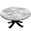 igoga sports Fitted Tablecloth Round with Elastic, Spring Edge Table Cover Pad for Outdoor Picnic Party or Indoor Kitchen Patio Dining Table Decor Fits Tables Up to 36''-40'' Diameter, Marble B view 1