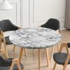 igoga sports Fitted Tablecloth Round with Elastic, Spring Edge Table Cover Pad for Outdoor Picnic Party or Indoor Kitchen Patio Dining Table Decor Fits Tables Up to 36''-40'' Diameter, Marble B view 2