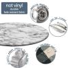 igoga sports Fitted Tablecloth Round with Elastic, Spring Edge Table Cover Pad for Outdoor Picnic Party or Indoor Kitchen Patio Dining Table Decor Fits Tables Up to 36''-40'' Diameter, Marble B view 3