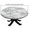 igoga sports Fitted Tablecloth Round with Elastic, Spring Edge Table Cover Pad for Outdoor Picnic Party or Indoor Kitchen Patio Dining Table Decor Fits Tables Up to 36''-40'' Diameter, Marble B view 4