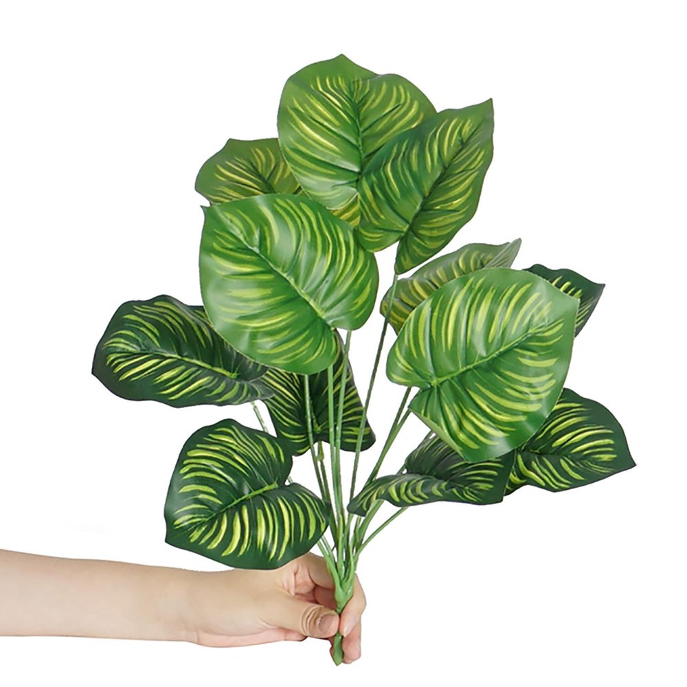 10pcs Artificial Plants Fake Plants Greenery Shrub Bushes UV Resistant Plants Plastic Wheat Grass for Indoor Outdoor Home Garden Decoration,Green Leaf