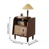 EDWAL Bedside Cabinets Small Bedroom Furniture Storage Cabinet Solid Wood Bedside Table Nordic Simple Home Bedside Storage Cabinet Nightstand, 45X36X55cm view 3