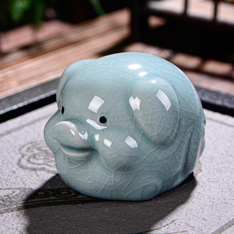 DECRZPB Handcrafted Ceramic Pig Porcelain Sculpture Animal Ornament Hotel Home Decor Office Wedding Gift