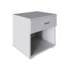 ASWAD Modern Bedside Tables Bedside Table Modern Bedside Table Nightstand with Open Storage Space, White Nightstand Bedroom Furniture Bedroom Night Stand (Color : 01) view 1