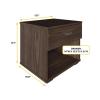 ASWAD Modern Bedside Tables Bedside Table Modern Bedside Table Nightstand with Open Storage Space, White Nightstand Bedroom Furniture Bedroom Night Stand (Color : 01) view 2
