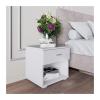 ASWAD Modern Bedside Tables Bedside Table Modern Bedside Table Nightstand with Open Storage Space, White Nightstand Bedroom Furniture Bedroom Night Stand (Color : 01) view 3
