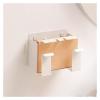 EDWAL Toothbrush Holder Aviation Aluminum Wall-Mounted Toothbrush Holder Solid Wood Hanging Toothpaste Holder Bathroom Multi-Function Storage Box Wall Mounted Toothbrush Hanger (Size : S15.5cm) view 1