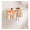 EDWAL Toothbrush Holder Aviation Aluminum Wall-Mounted Toothbrush Holder Solid Wood Hanging Toothpaste Holder Bathroom Multi-Function Storage Box Wall Mounted Toothbrush Hanger (Size : S15.5cm) view 4