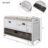 Acosure Wood Storage Bench with 1 Removable Basket and 2 Drawers,Fully Assembled Shoe Stool W/Removable Cushion,for Hallway,Entryway,Bedroom,Living Room,White view 2