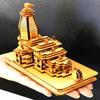 3D Shri Ram Mandir Ayodhya Wood Handmade Temple Model 12 X 6 X 12 Cm view 3