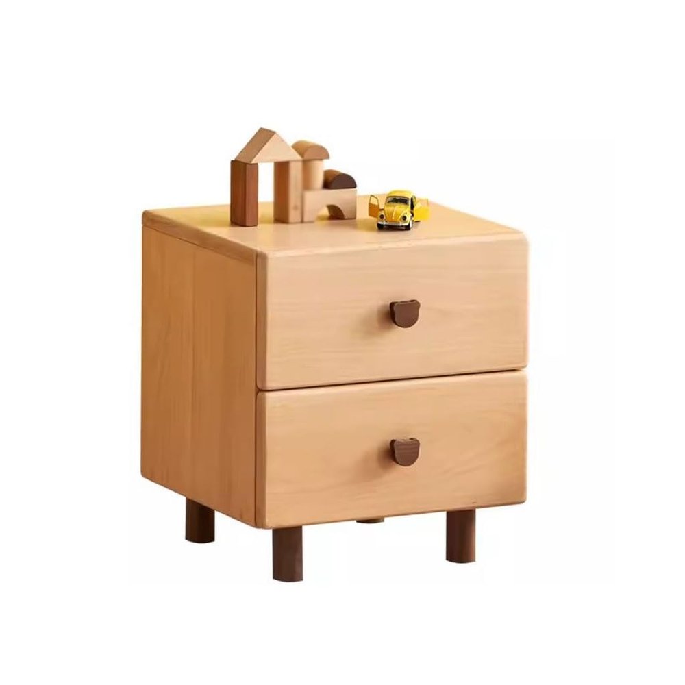 Modern Bedside Tables Solid Wood Bedside Table with Double Drawers Nordic Modern Minimalist Storage Cabinet and Side Cabinet Bedroom Night Stand