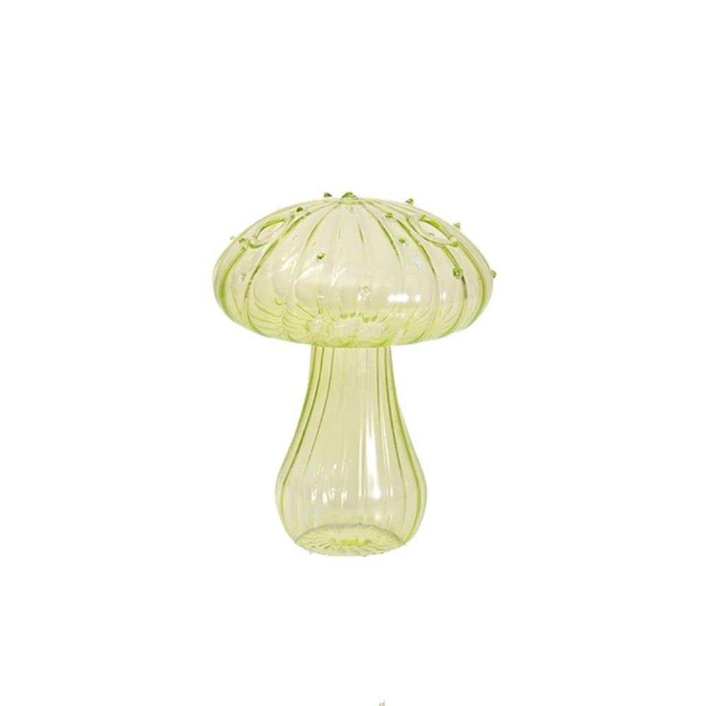 HomeLoft Basics Mushroom Shaped Glass Vase, Delicate Clear Flower Vase, Planters Hydroponic Vase Table Decorations for Home Kitchen Office(D), AMXE10EWXUUS