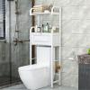 GAMAK Toilet Shelf Rack with Cabinet, Laundry Room Shelf Organization and Storage, Over The Toilet Storage Rack with 3-Tier Bathroom Shelves Space Saver Toilet Shelf (Color : White) view 1