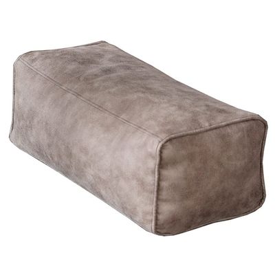 OLLiNs Suede Pouf Floor Ottoman Footstool Square Rectangular Poufs Bean Bag Floor Cushion Sofa Stool for Living Room(Grey,Long)