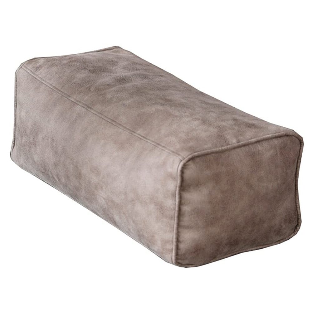 OLLiNs Suede Pouf Floor Ottoman Footstool Square Rectangular Poufs Bean Bag Floor Cushion Sofa Stool for Living Room(Grey,Long)
