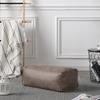 OLLiNs Suede Pouf Floor Ottoman Footstool Square Rectangular Poufs Bean Bag Floor Cushion Sofa Stool for Living Room(Grey,Long) view 2