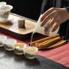 APLUSH Procelain Chinese Tea Set, Portable Gongfu Teapot Set with Tea Tray and Tea Towel,Tea Sets for Travel, Gifting, Home, Picnic, Office,D,Blue Bag view 3
