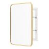 WallBeyond Bathroom Medicine Cabinet with Mirror, 16x24 Inch Gold Recessed Medicine Cabinet with Round Corner Aluminum Alloy Metal Framed. view 1