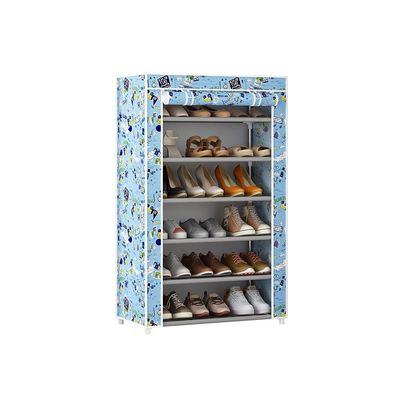 FEELIN Shoe Storage Cabinet Shoe Rack Simple Home Doorway Indoor Cloth Shoe Cabinet Storage Entrance Cabinet Corridor with Curtain Shoe Rack for Entryway (Color : A, Size : S60cm)