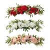 Xnferty 29.5inch Artificial Rose Peony Flower Swag, Front Door Peony Floral Arch Garland Swag Hydrangeas Eucalyptus Leaves Wreath for Wedding Arch Front Door House Wall Decoration(Pink) view 3