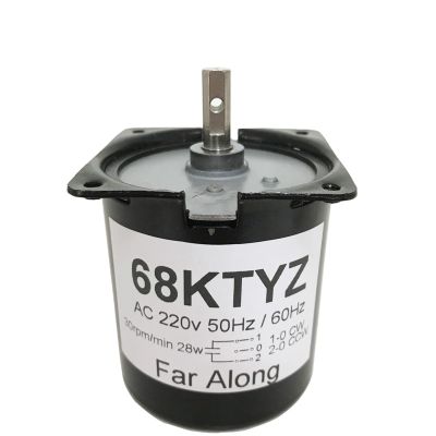 High 100KG 28W AC 220V Permanent Magnet Motor 220V 68KTYZ CW/CCW Metal Geared Slow Speed Motor 2.5 To 110RPM (Size : 10rpm 38kgf.cm)