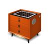 FZYUAN Nightstand with Charging Station and USB Ports, Modern End Table Wood LED Smart Bedside Table with 2/3 Drawers, Speaker & Fingerprint Lock & Sensor Light for Living Room, Bedroom,Orange,3 drawe view 1