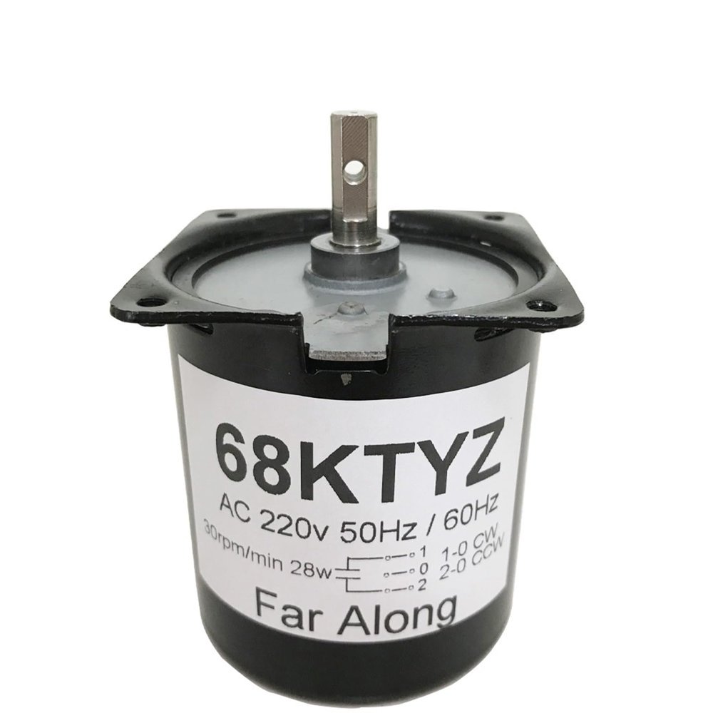High 100KG 28W AC 220V Permanent Magnet Motor 220V 68KTYZ CW/CCW Metal Geared Slow Speed Motor 2.5 To 110RPM (Size : 15rpm 22kgf.cm)