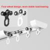 ACHZYFT Ultra-Thin Curtain Tracks, Curtain Single Tracks, Ceiling Mount Curtain Rail System, Aluminum Alloy Curtain Tracks Rail Set, for Living Room Bedroom Room Divider(Size:1.2M,Color:Black) view 2