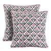 Ridhi Block Print Pink and White Pillow Cover 20" x 20" (Pack of 2) Decorative Couch Pillows for Living Room, Chic Boho Cute Outdoor Pillows Covers Gifts for Spring, Easter and Valentine view 1