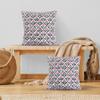 Ridhi Block Print Pink and White Pillow Cover 20" x 20" (Pack of 2) Decorative Couch Pillows for Living Room, Chic Boho Cute Outdoor Pillows Covers Gifts for Spring, Easter and Valentine view 2