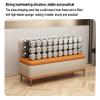 Storage upholstered bench with backrest, shoe-changing stool at entrance, living room sofa bench with sponge filling, using solid wood frame, suitable for shopping mall stores, living rooms, etc. ( Co view 4