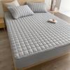 1pc Quilted Waterproof Mattrrotess Pector Soft Comfortable Solid Color Bedding Mattress Cover for Bedroom, Guest Room with Deep Pocket, Fitted Bed Sheet Only(Light Gray, 78.74 * 86.61 * 11.81 inch) view 1
