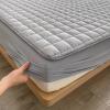 1pc Quilted Waterproof Mattrrotess Pector Soft Comfortable Solid Color Bedding Mattress Cover for Bedroom, Guest Room with Deep Pocket, Fitted Bed Sheet Only(Light Gray, 78.74 * 86.61 * 11.81 inch) view 4