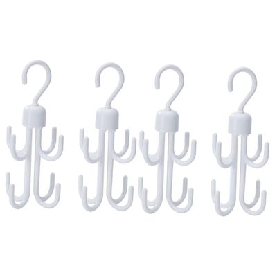 MAGICLULU 4pcs Rotatable Eight Hooks Organizer for Home Multifunctional Closet Rack for Ties Scarves Shoes White Design for Accessories and Clothing