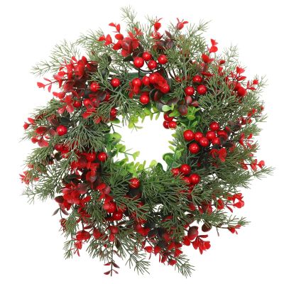 Wreath Door Christmas Garland Berry Red Winter Front Artificial Twig Xmas Tree Staircase Hanger Mantle Fireplace