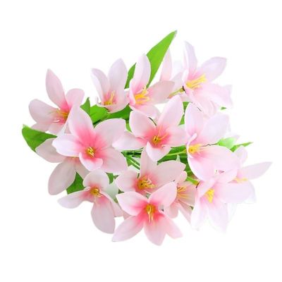 6 Prongs and 18 Heads of Simulated Lilies, Fake Bouquets, Daffodils, Fake Flowers for Home Decoration (Color : Light Pink)